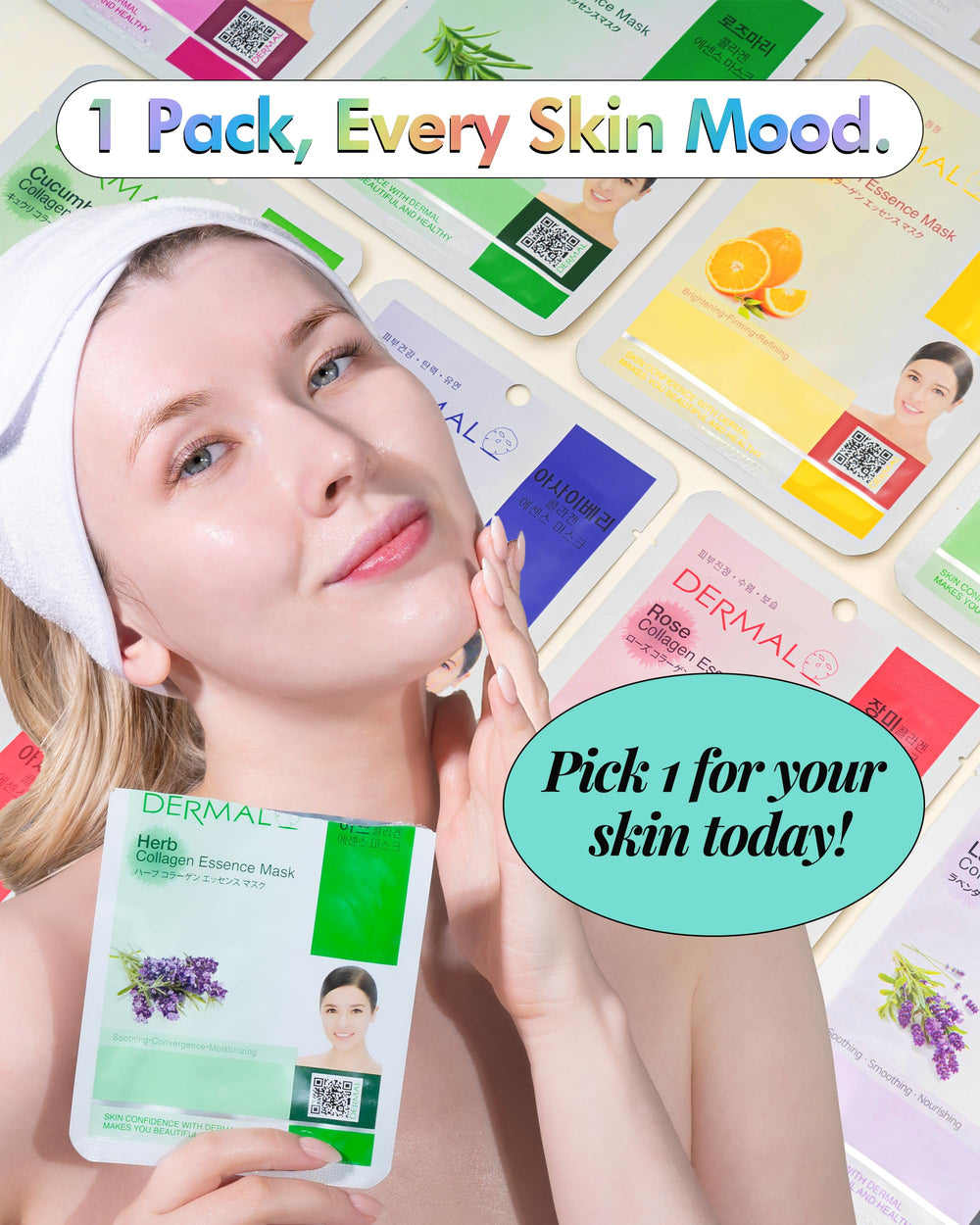 DERMAL manufactured-date label note on mask pack hints freshness tracking
