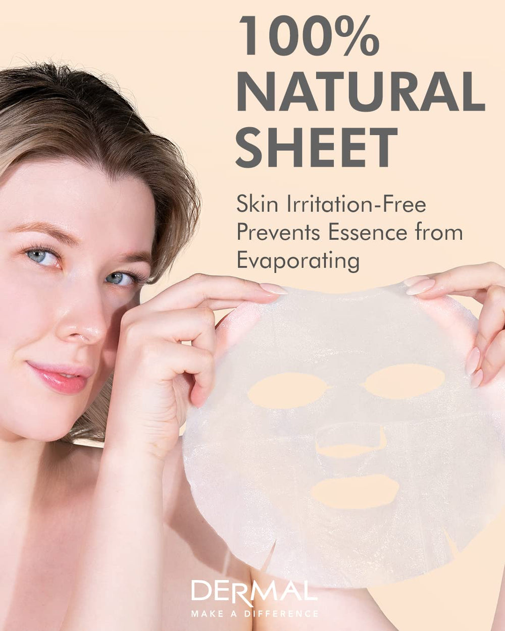 DERMAL mask packaging on shelf highlights premium quality and Korean origin.