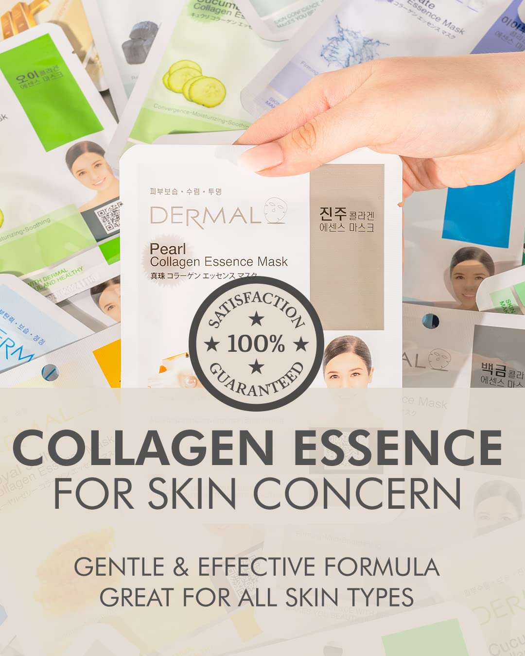 DERMAL sheet mask close-up reveals gentle, breathable foil material for comfortable wear.