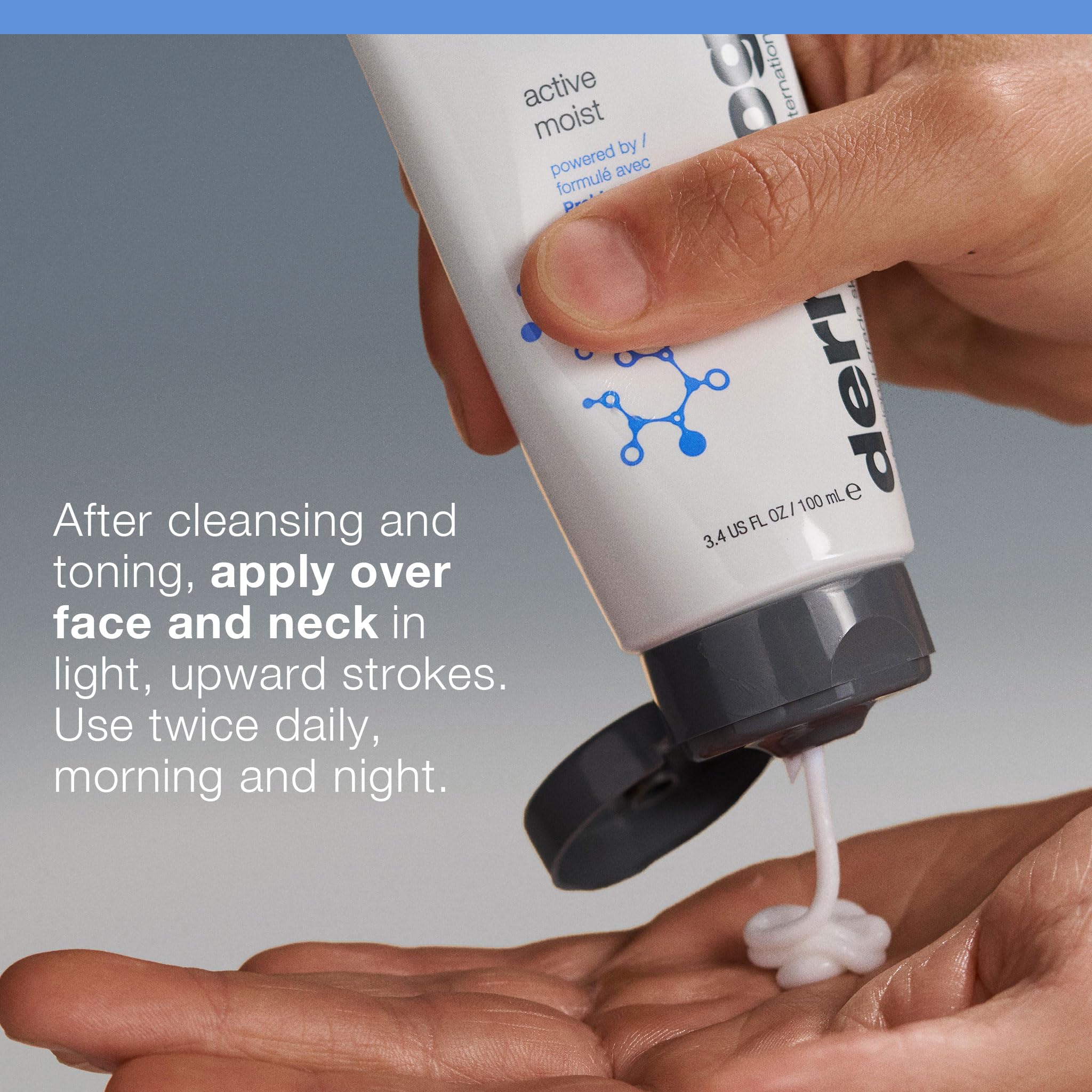 Dermalogica Active Moist quick-absorption leaves a non-greasy finish on skin