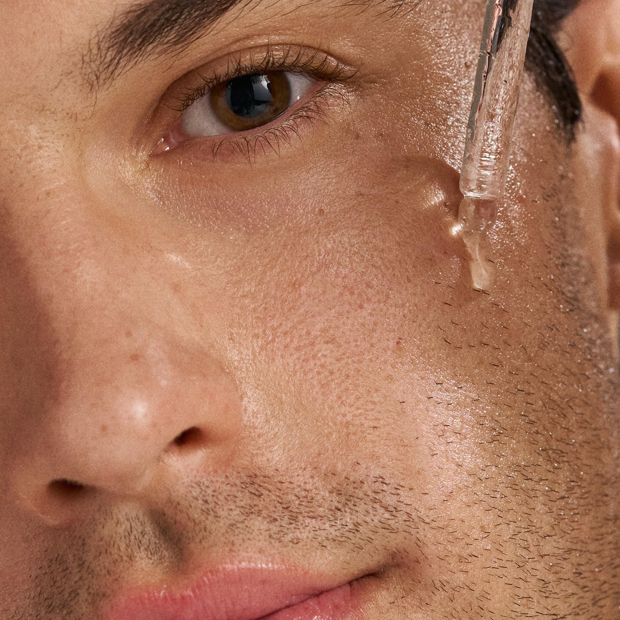 Dermalogica Age Bright Clearing Serum applied on face demonstrates even coverage.