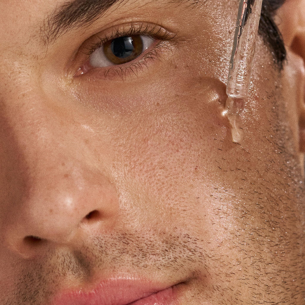 Dermalogica Age Bright Clearing Serum applied on face demonstrates even coverage.