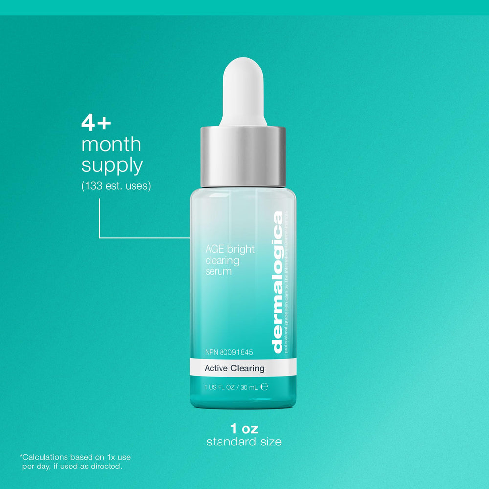 Dermalogica Age Bright Clearing Serum on skin after use shows clearer complexion.