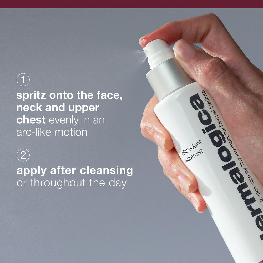Dermalogica Antioxidant Hydramist Toner with pea extract helps firm skin.