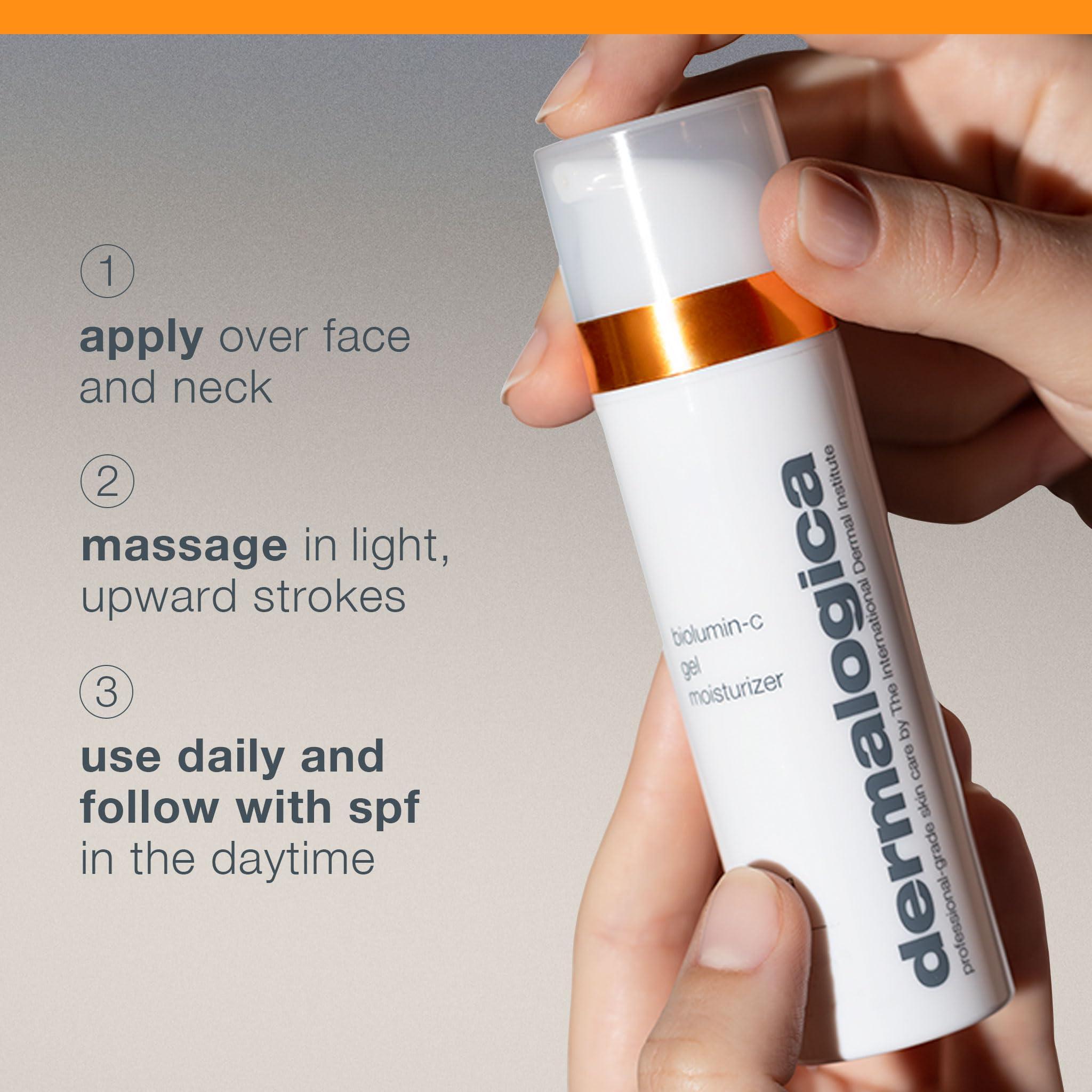 Dermalogica Biolumin-C Gel Moisturizer ingredient icons emphasizing Vitamin C.