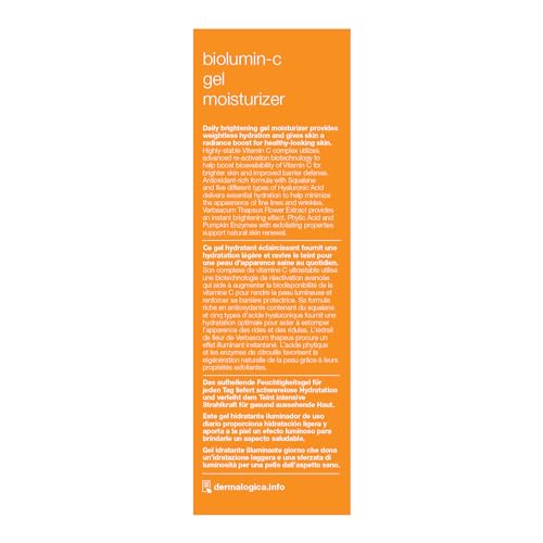 Dermalogica Biolumin-C Gel Moisturizer jar on vanity display.