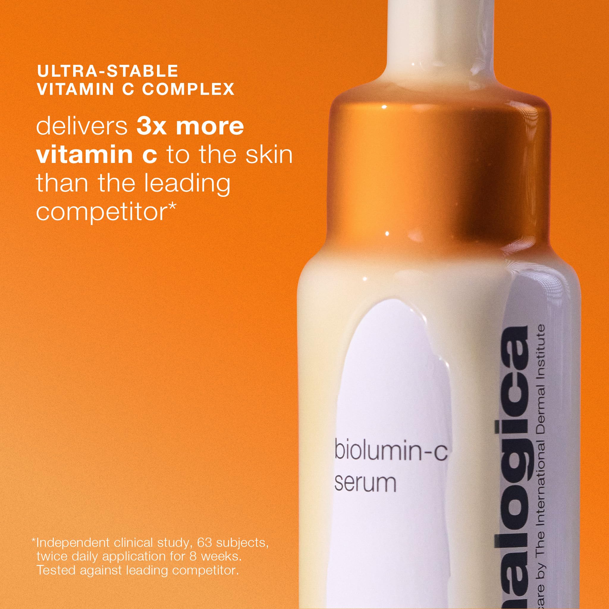 Dermalogica Biolumin-C Serum drops enable precise brightening application.