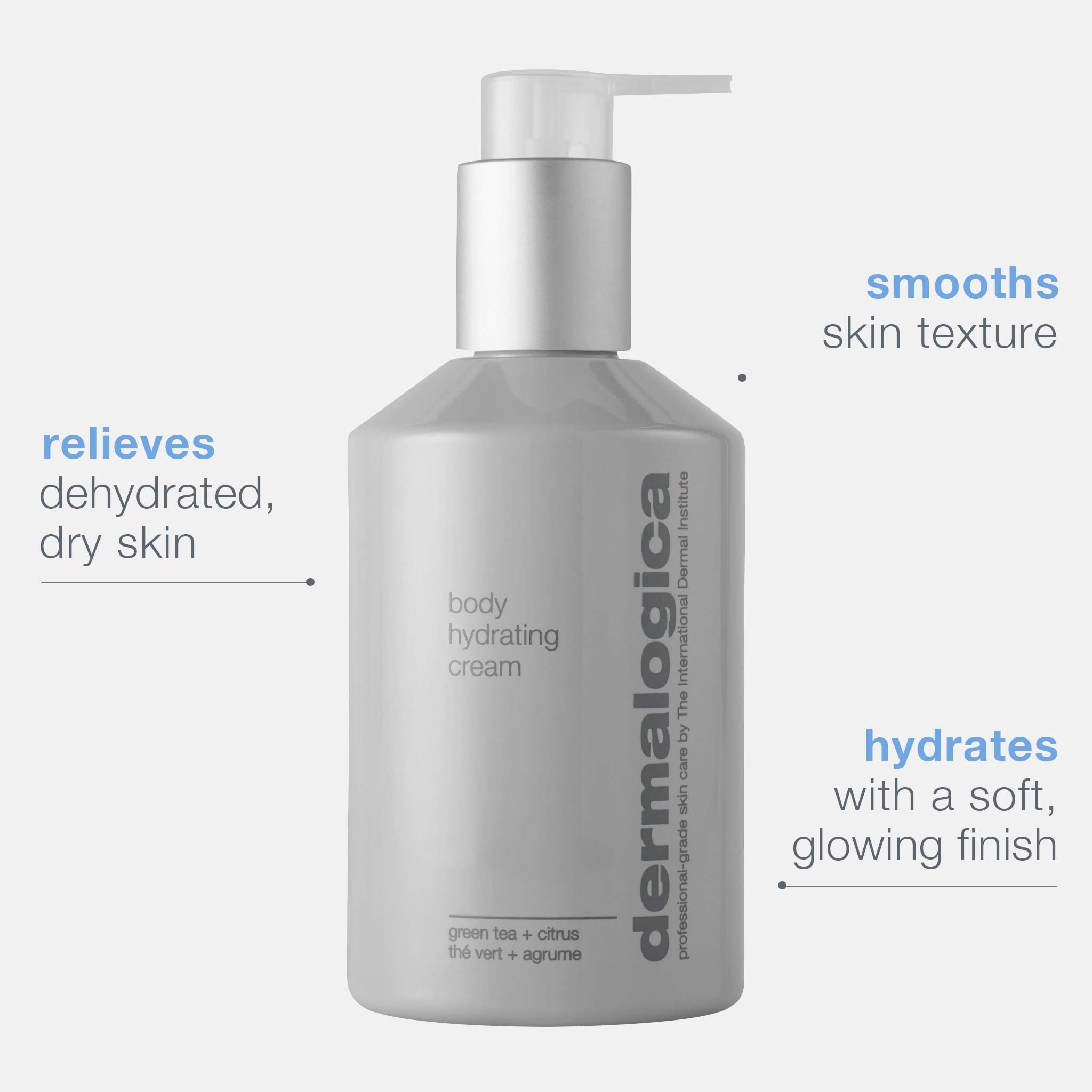 Dermalogica Body Hydrating Cream green tea leaf detail conveys antioxidant support.
