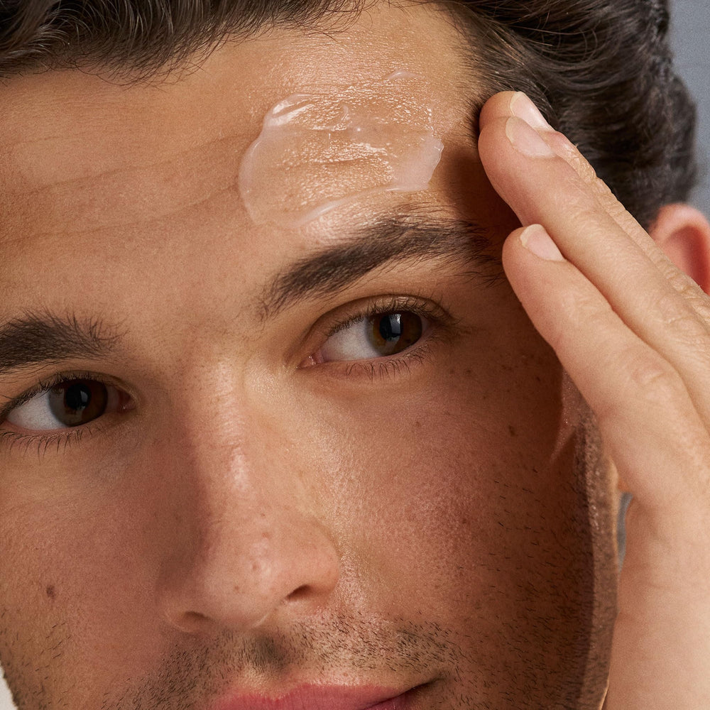 Dermalogica Calm Water Gel applying to cheek demonstrating immediate hydration.