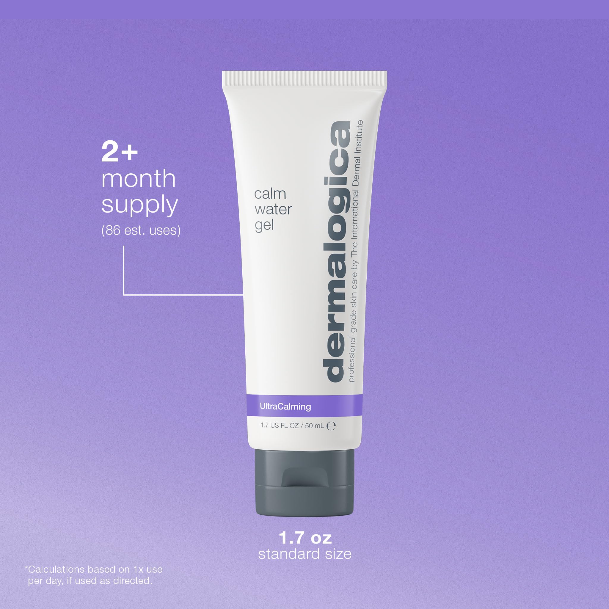 Dermalogica Calm Water Gel lavender essential oil highlight for calming routine.