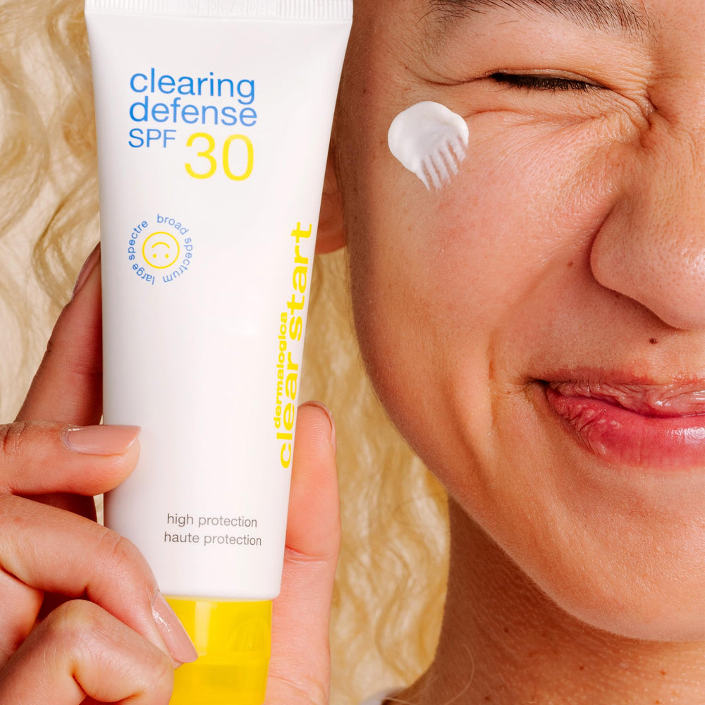 Dermalogica Clear Start Green Tea panel underscores antioxidant protection against pollution.