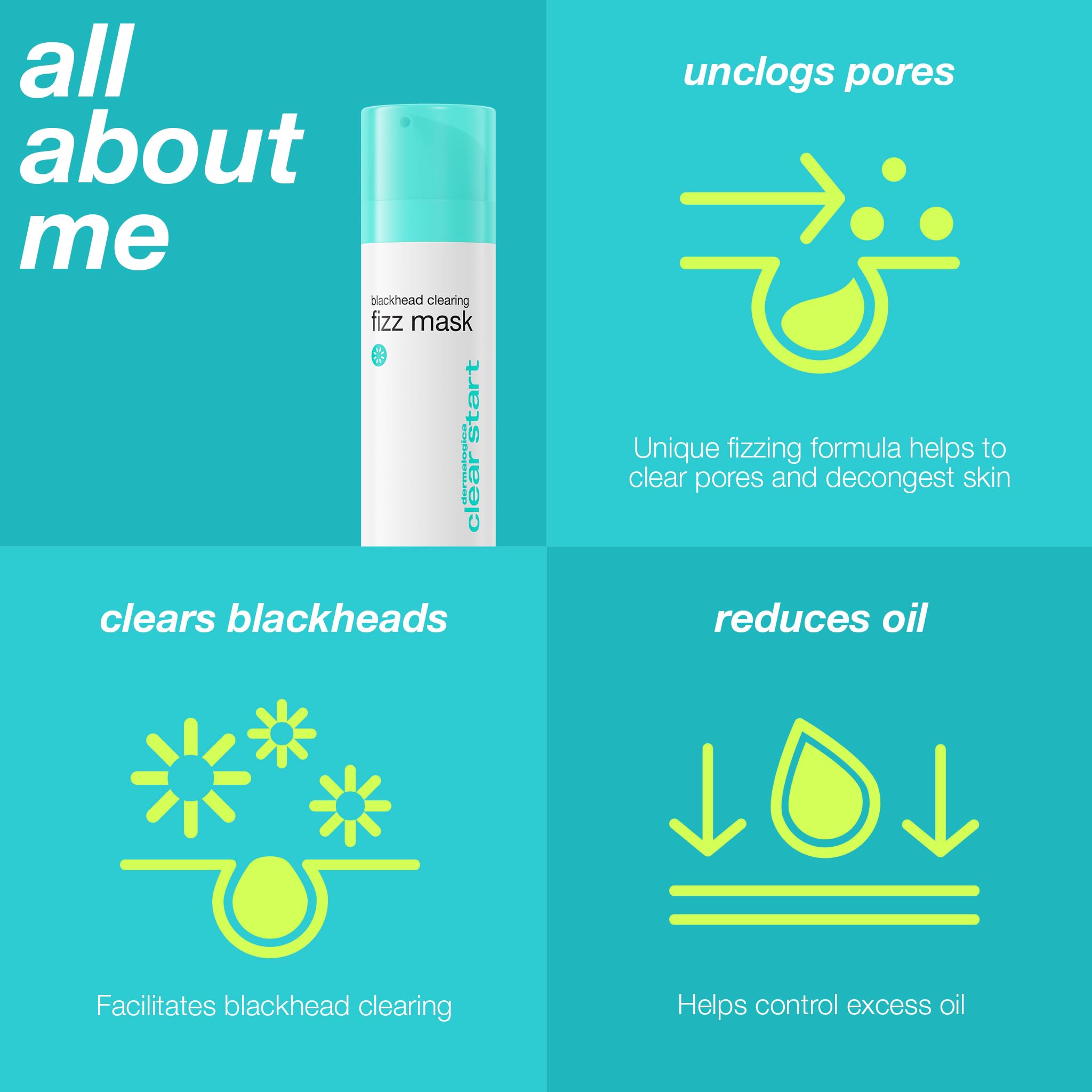 Dermalogica Clear Start fizz mask texture close-up shows fizzing activation moment.