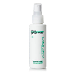 Dermalogica Clear Start Micro-Pore Mist bottle shown for pore-minimizing hydration.