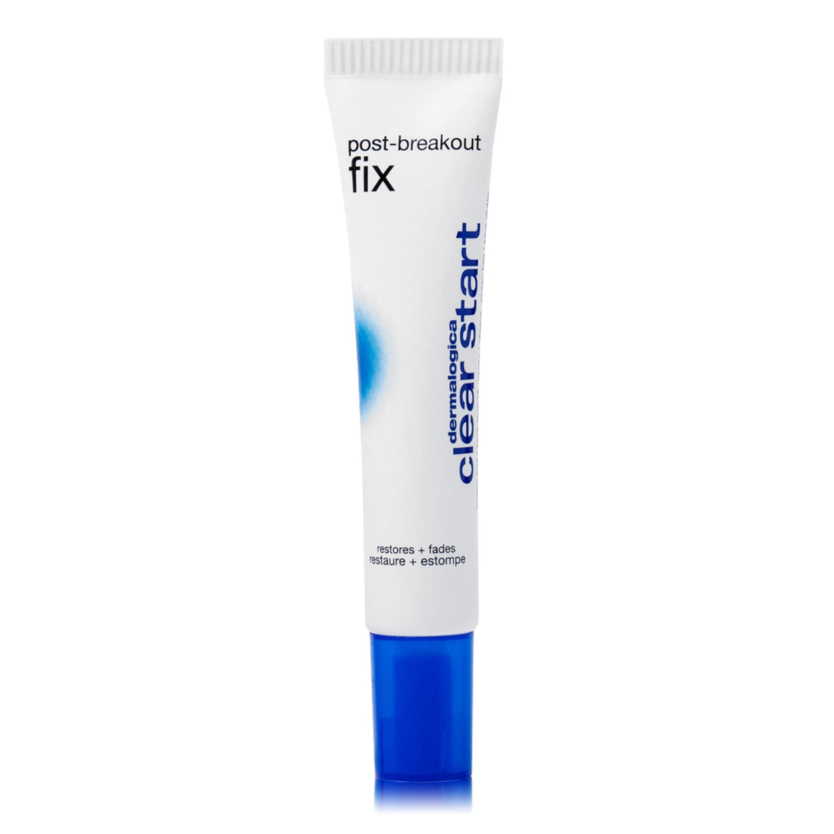 Dermalogica Clear Start Post-Breakout Fix bottle showing targeted fading of post-breakout marks