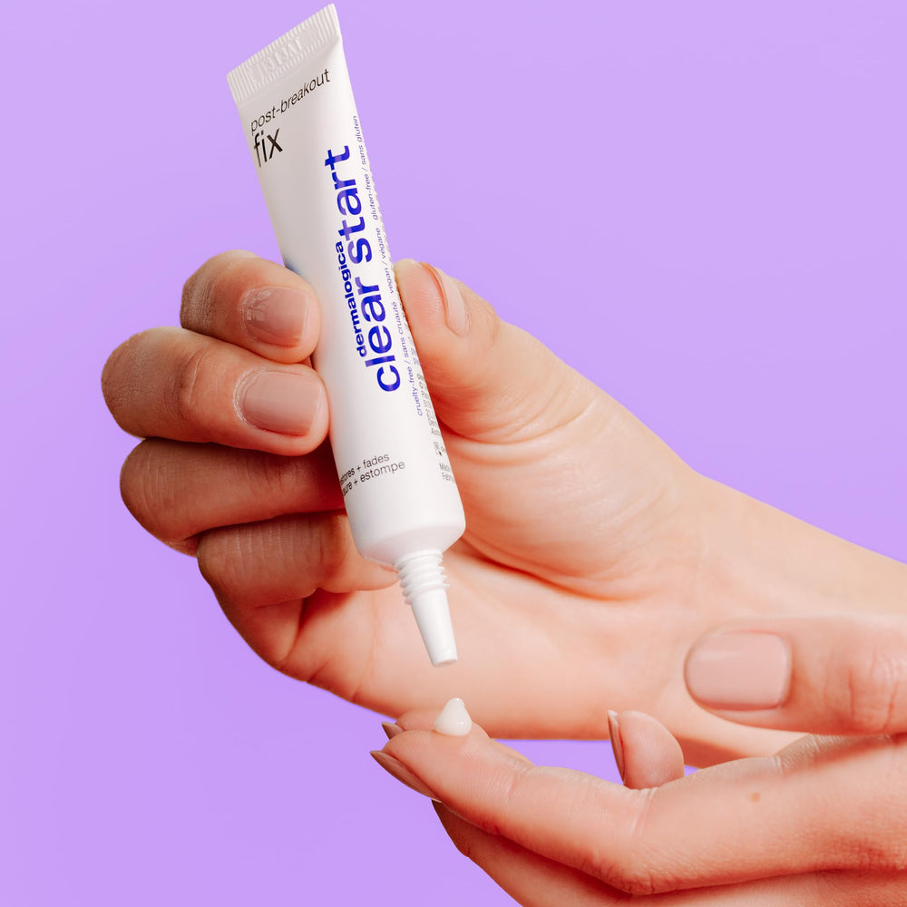 Dermalogica Clear Start hexylresorcinol detail emphasizes brightening of post-acne spots