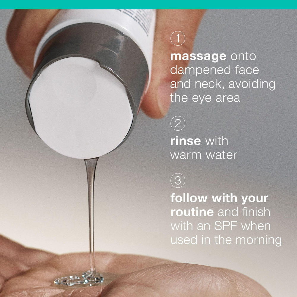 Dermalogica Clearing Skin Wash application with rinse—refreshing cleanse routine.