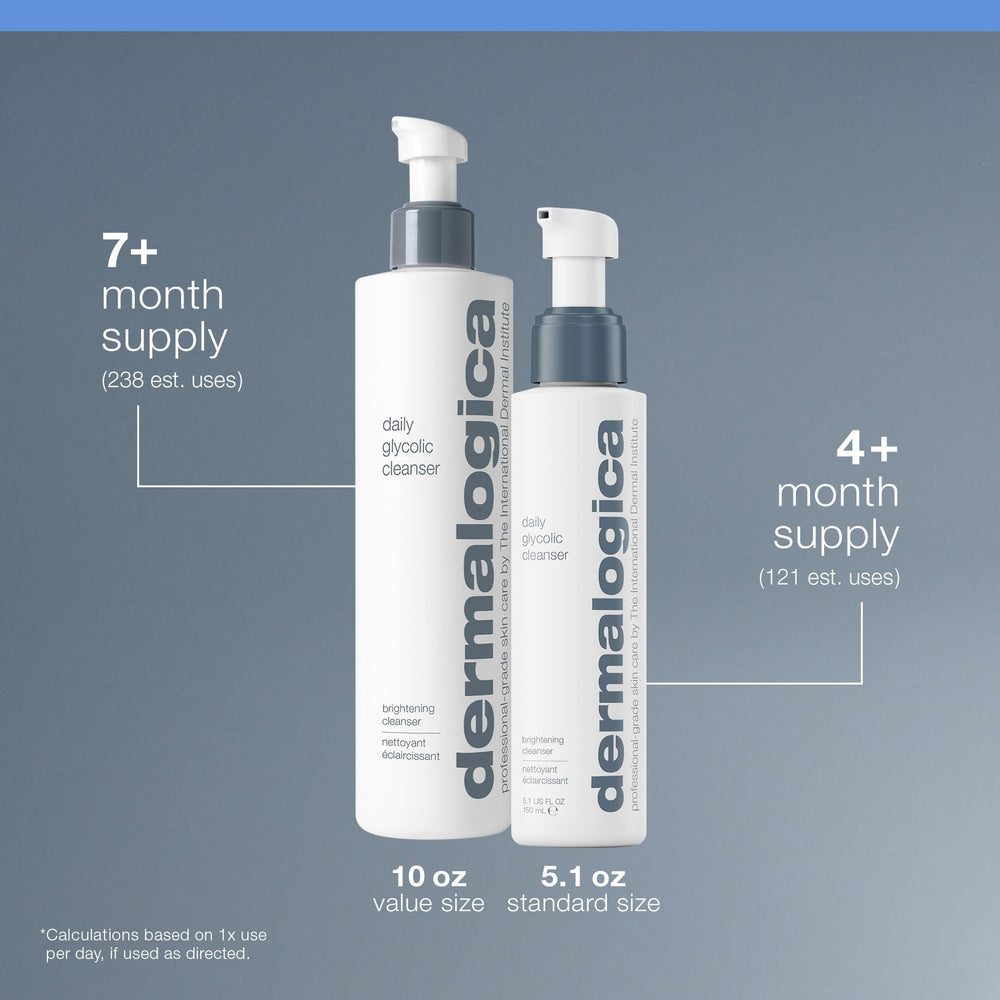 Dermalogica Daily Glycolic Cleanser on bathroom shelf complements daily routine