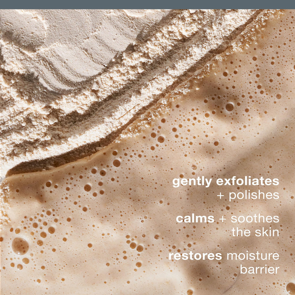 Dermalogica Daily Milkfoliant pour-palm shows powder mixing with water for easy use