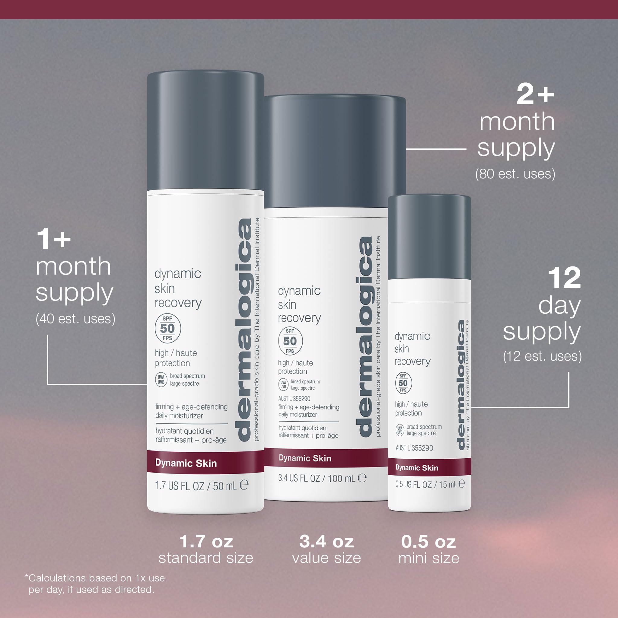 Dermalogica Dynamic Skin Recovery SPF50 face closeup demonstrates even-toned nourished skin