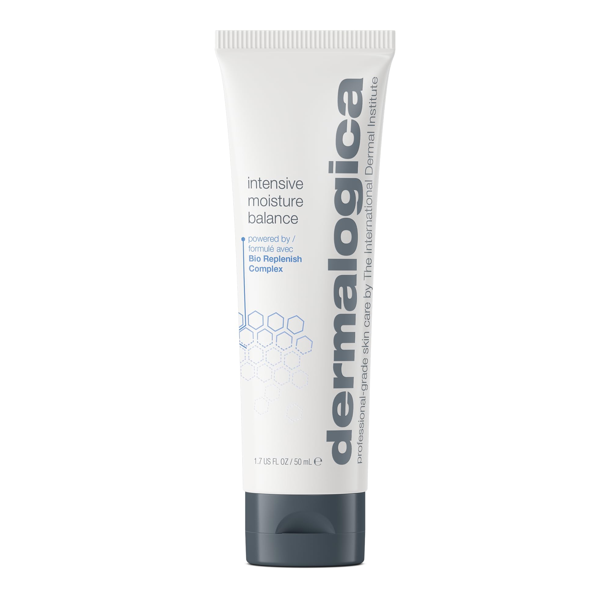 Dermalogica Intensive Moisture Balance bottle delivering rich hydration for dry skin.