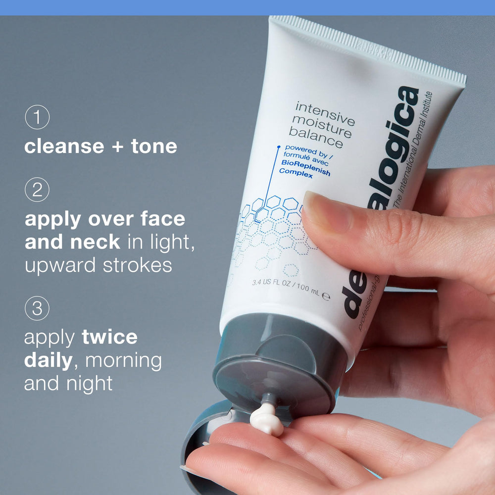 Dermalogica Intensive Moisture Balance dry-skin portrait showing visible comfort