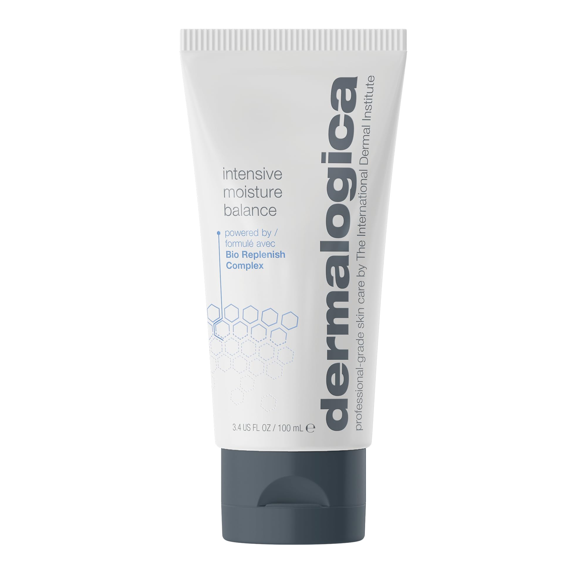 Dermalogica Intensive Moisture Balance jar closeup shows rich cream for dry skin hydration