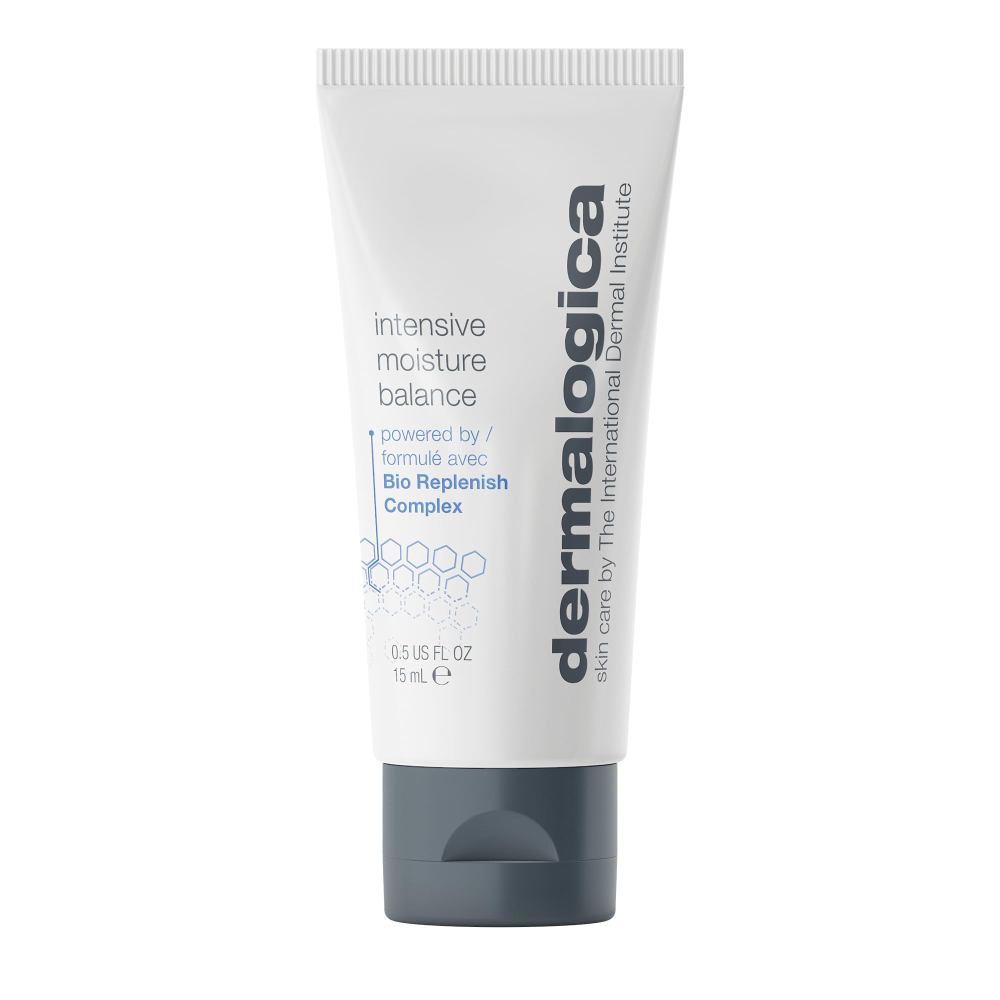 Dermalogica Intensive Moisture Balance jar shows rich texture for deep hydration and barrier support