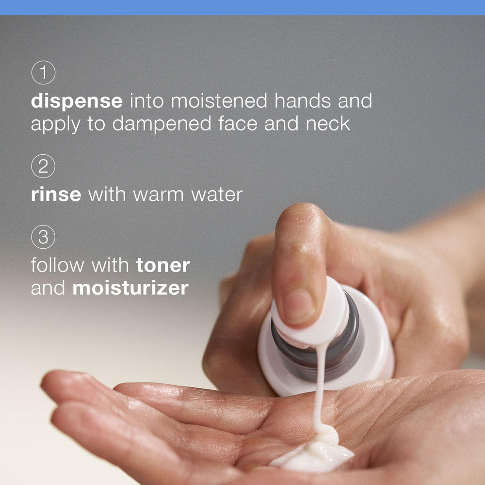 Dermalogica Intensive Moisture Cleanser water rinse showing easy removal and soft skin