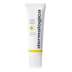 Dermalogica Invisible Physical Defense SPF30 bottle showcases a lightweight sunscreen routine.