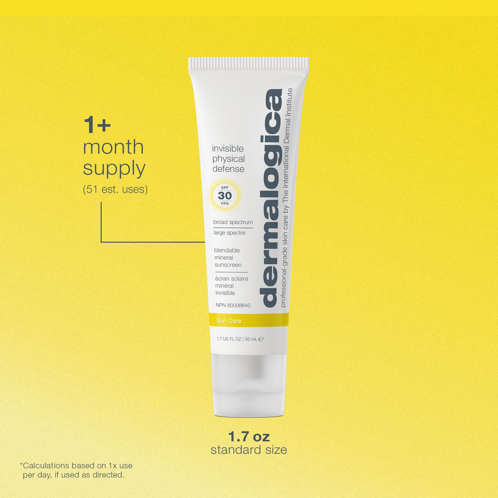 Dermalogica Invisible Physical Defense SPF30 skin-tone blend supports versatile everyday use.