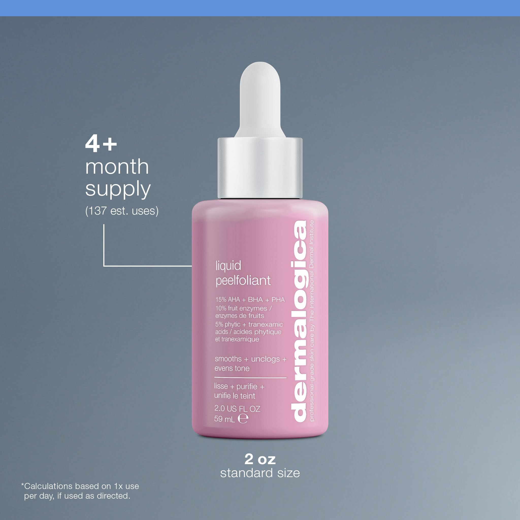 Dermalogica Liquid Peelfoliant liquid peel in use on skin for exfoliation.
