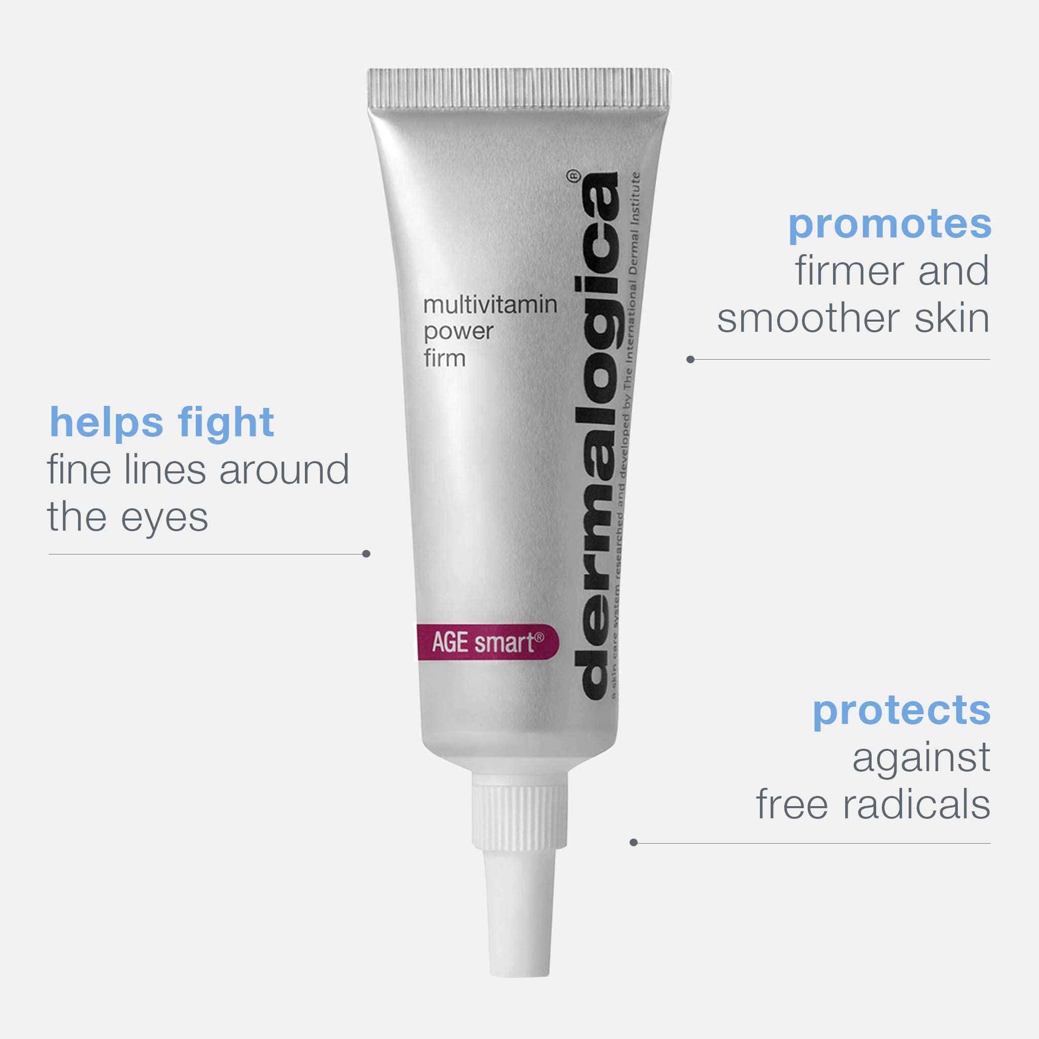Dermalogica Multivitamin Power Firm Eye Cream application around the eye area for smoothing fine lines.