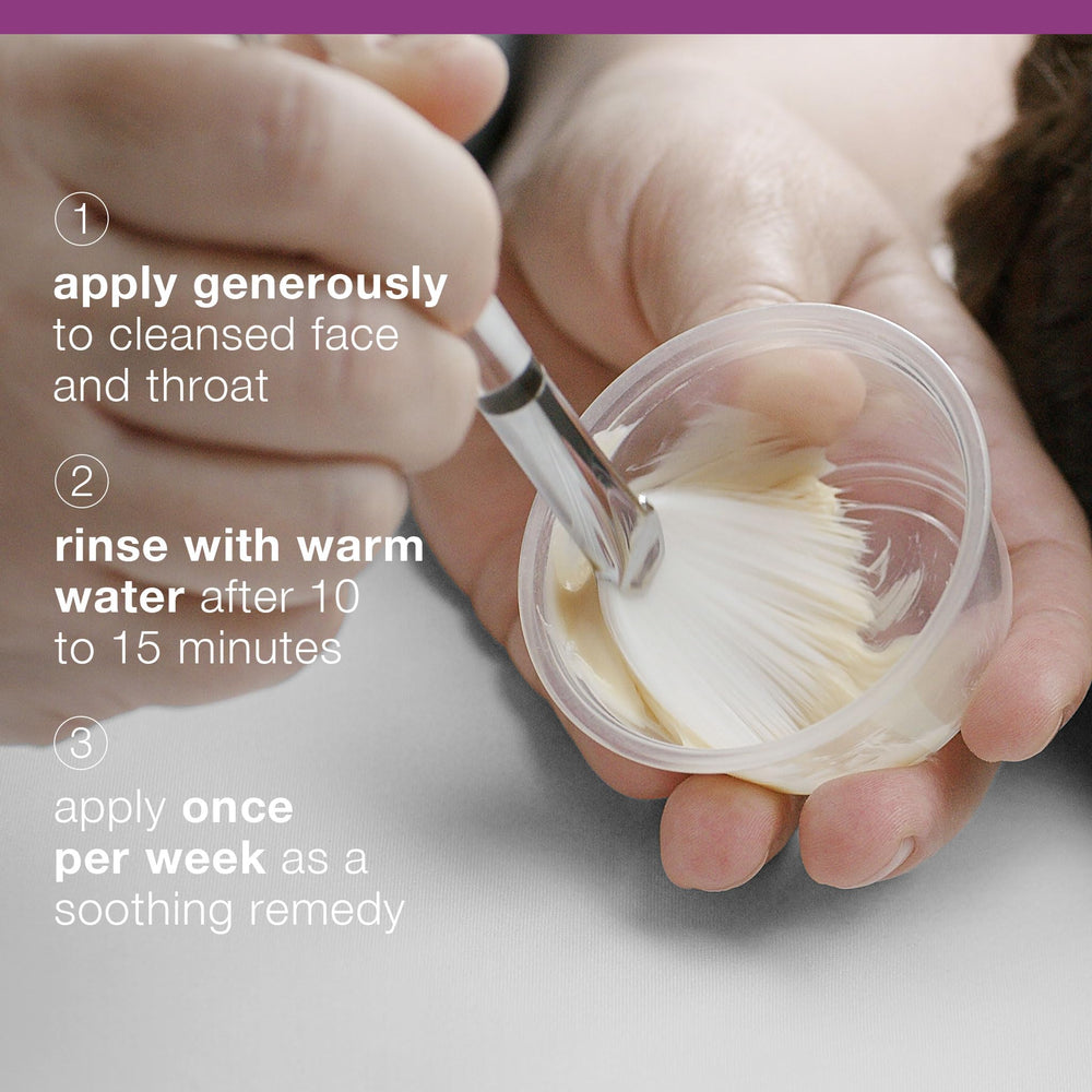 Dermalogica Multivitamin Power Recovery Mask application guide demonstrates 10-15 minute treatment