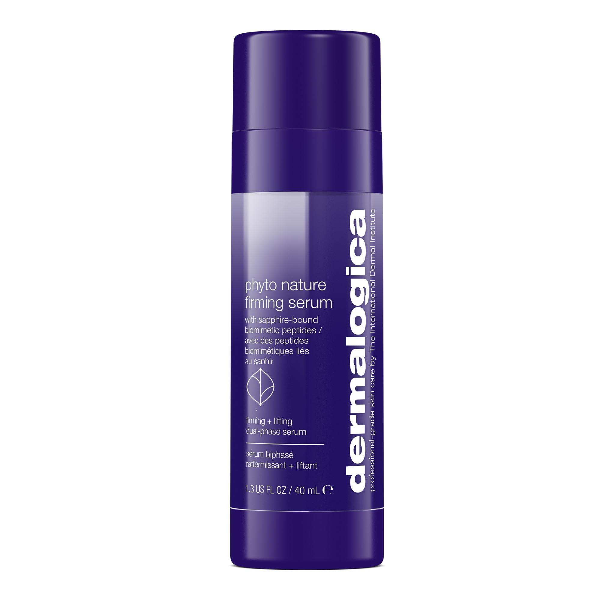 Dermalogica Phyto-Nature Firming Serum bottle close-up for firmer, youthful-looking skin.