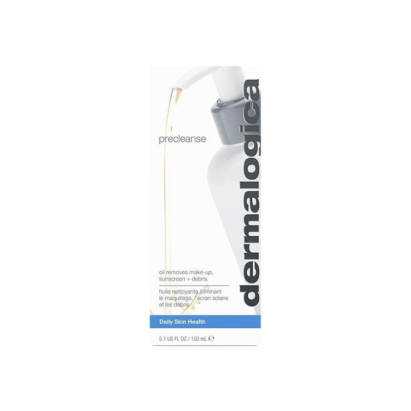 Dermalogica PreCleanse emulsion milky texture demonstrates oil-to-water cleansing and pore preparation.