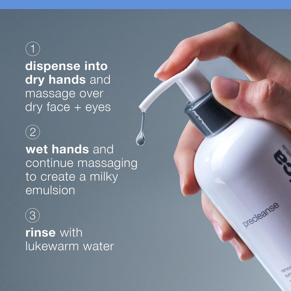 Dermalogica PreCleanse pores-closeup demonstrates purification and prep for the next cleanser.