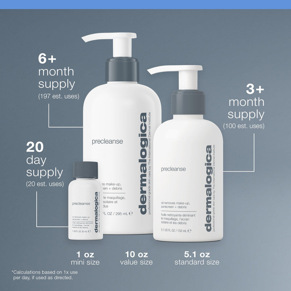 Dermalogica PreCleanse water-activation shows turning oil into milky emulsion during rinse.