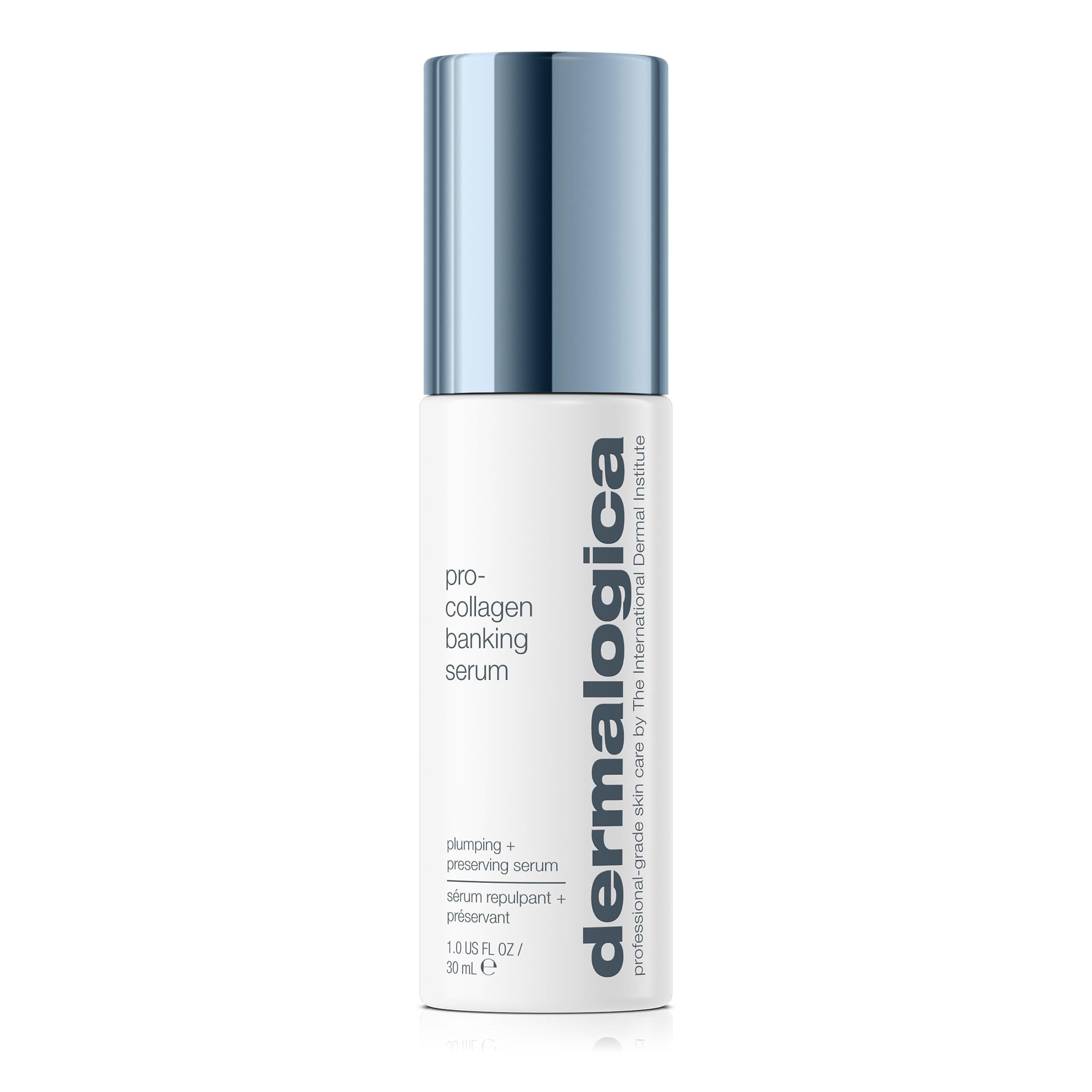 Dermalogica Pro-Collagen Banking Serum bottle – suggests plump, radiant skin with daily hydration