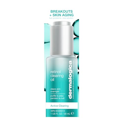 Dermalogica Retinol Clearing Oil dropper dispensing the product for precise nighttime application