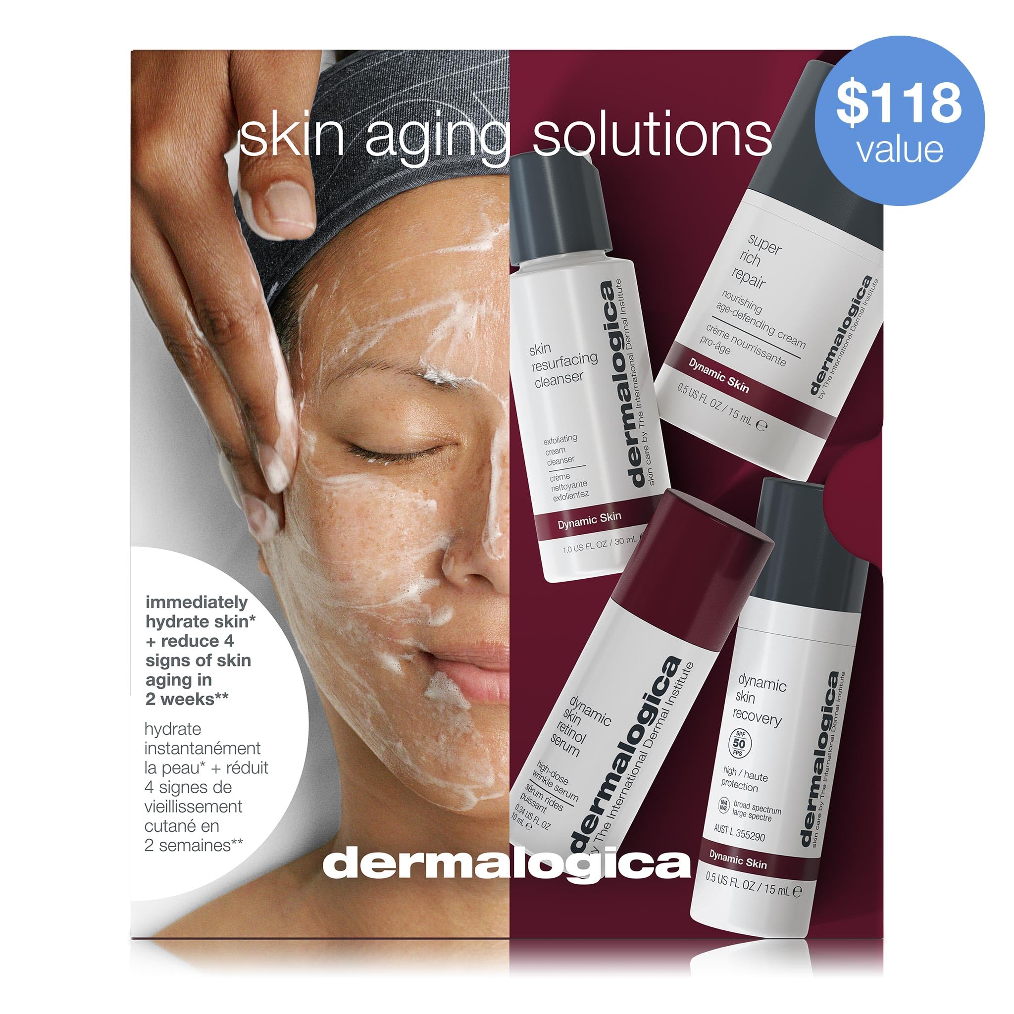 Dermalogica Skin Aging Solutions Kit texture swirl showing hydrating cream consistency