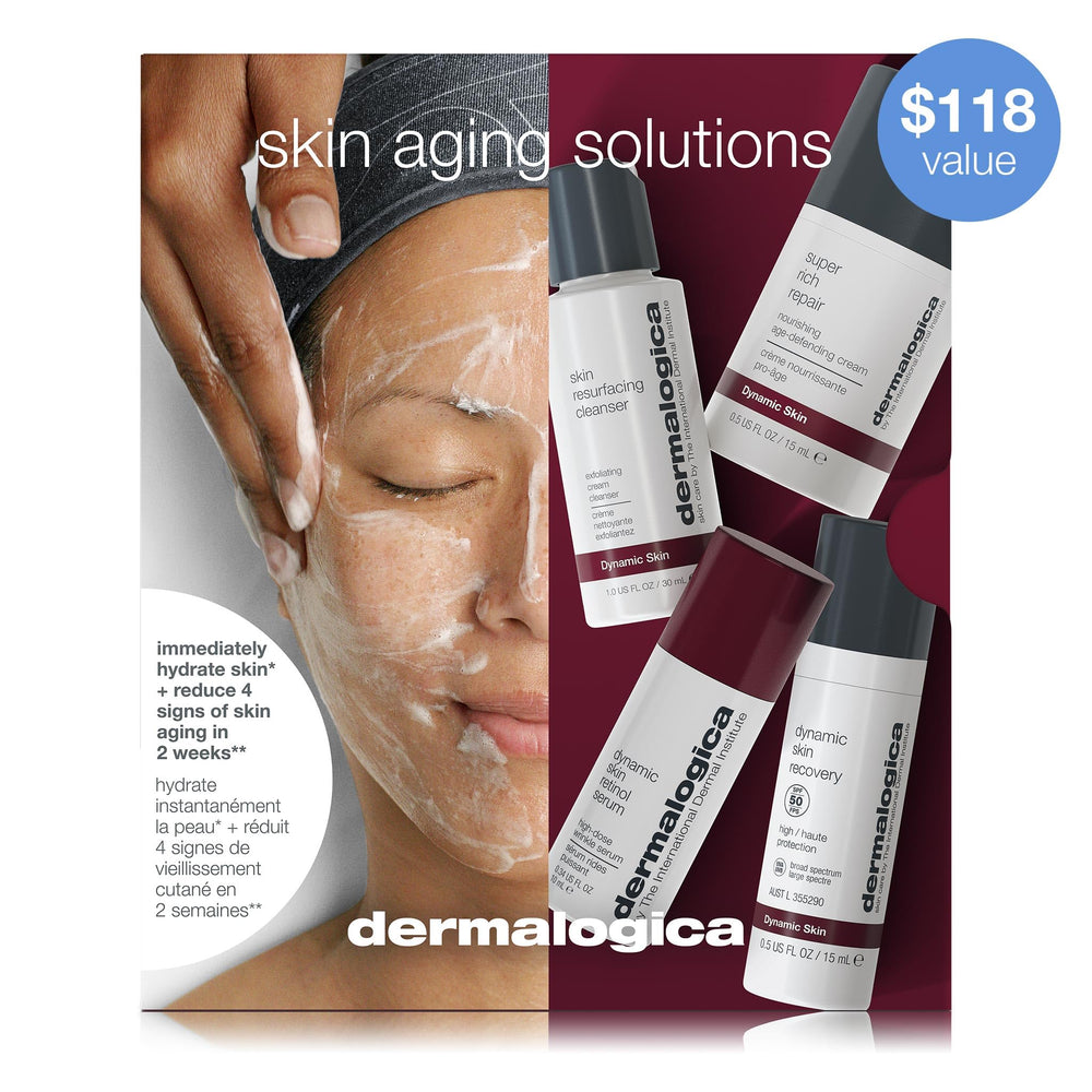 Dermalogica Skin Aging Solutions Kit texture swirl showing hydrating cream consistency