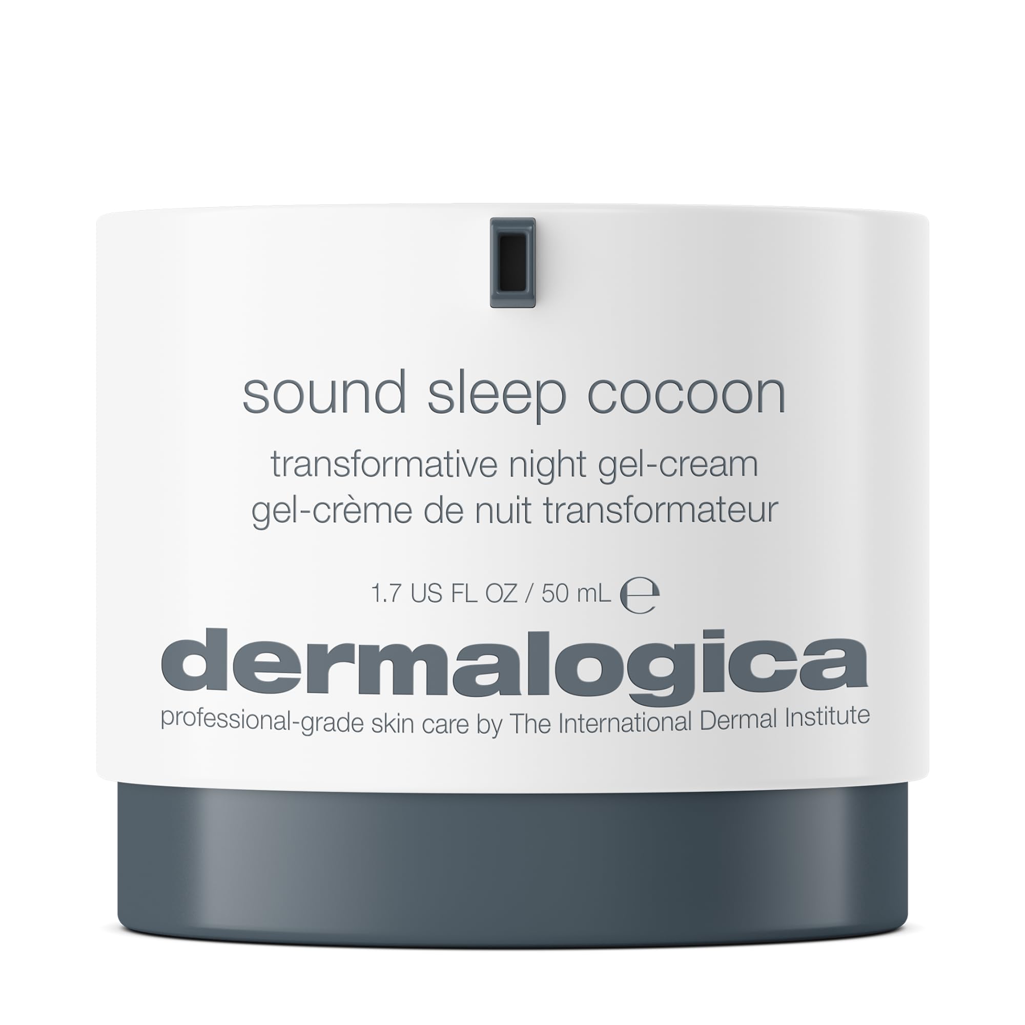 Dermalogica Sound Sleep Cocoon night cream tube showing silky texture for overnight hydration.