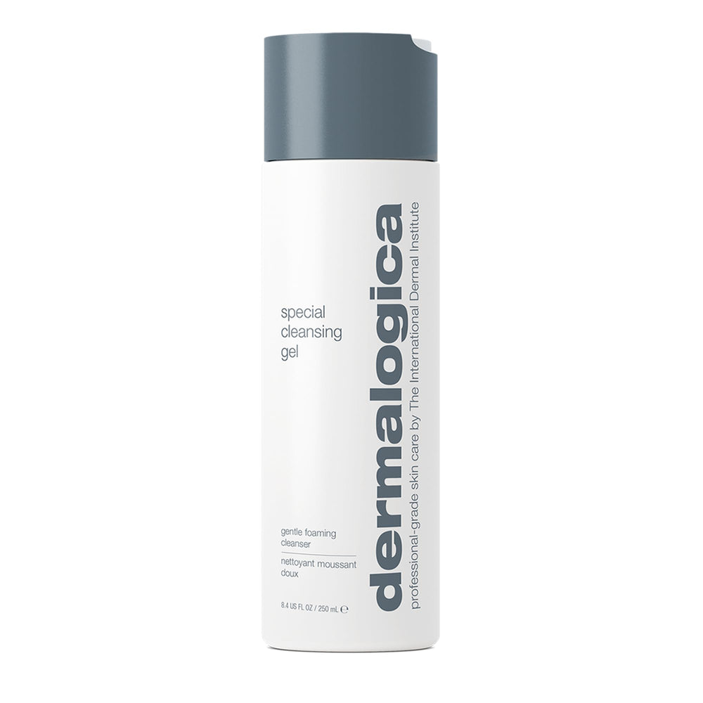 Dermalogica Special Cleansing Gel bottle pour shows daily cleansing gentleness