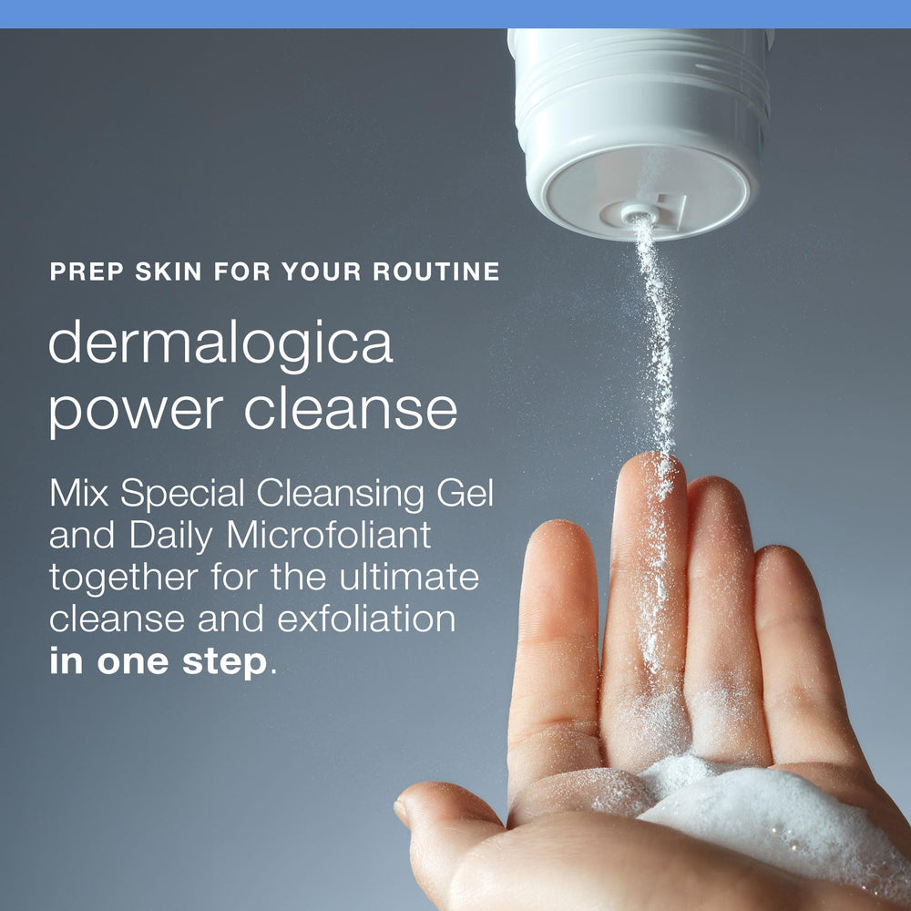 Dermalogica Special Cleansing Gel daily-use routine demonstrates simple cleansing steps.