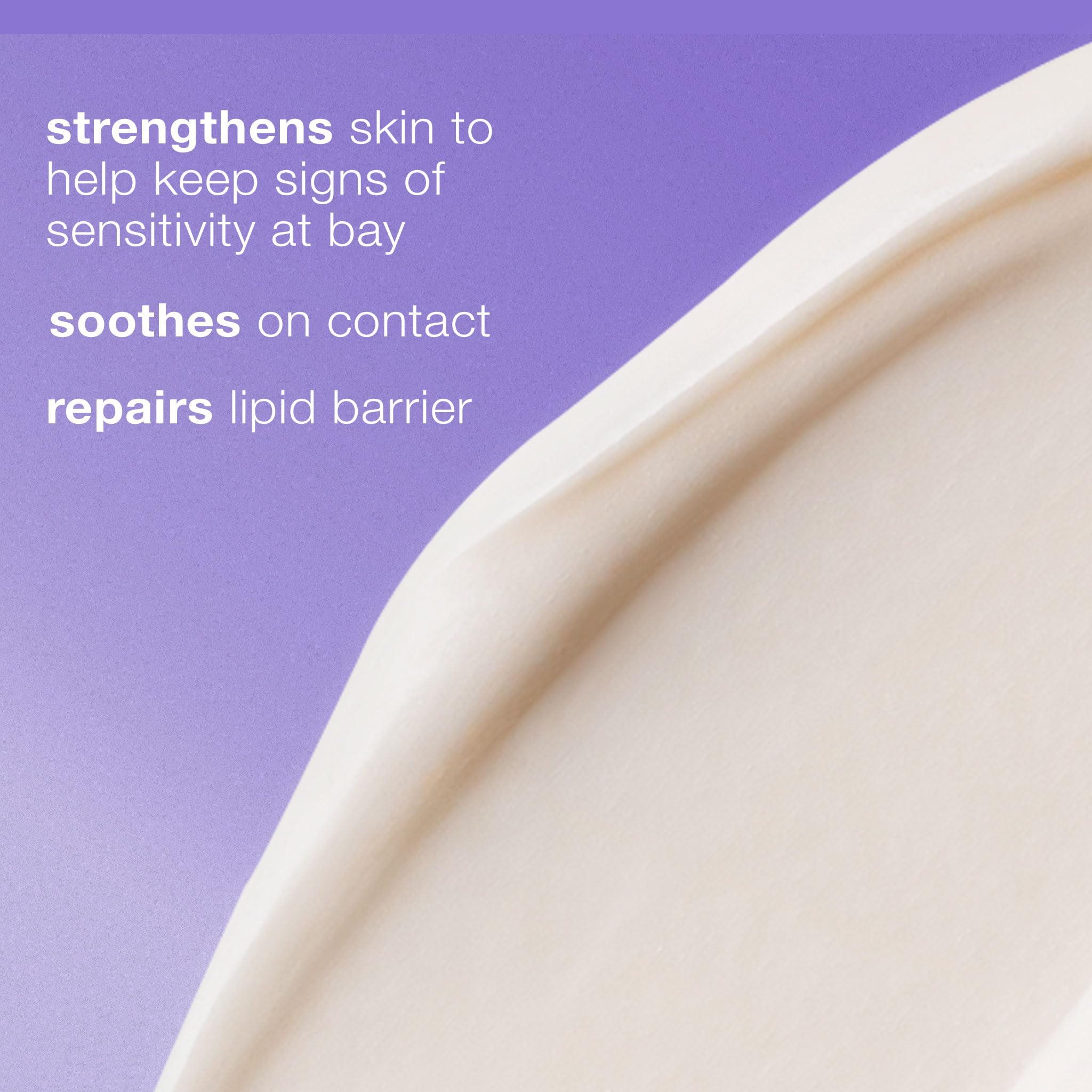 Dermalogica Stabilizing Repair Cream texture swatch highlighting balmy, nourishing formula.