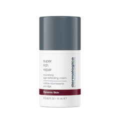 Dermalogica Super Rich Repair bottle showing deep hydration and barrier protection for dry skin.