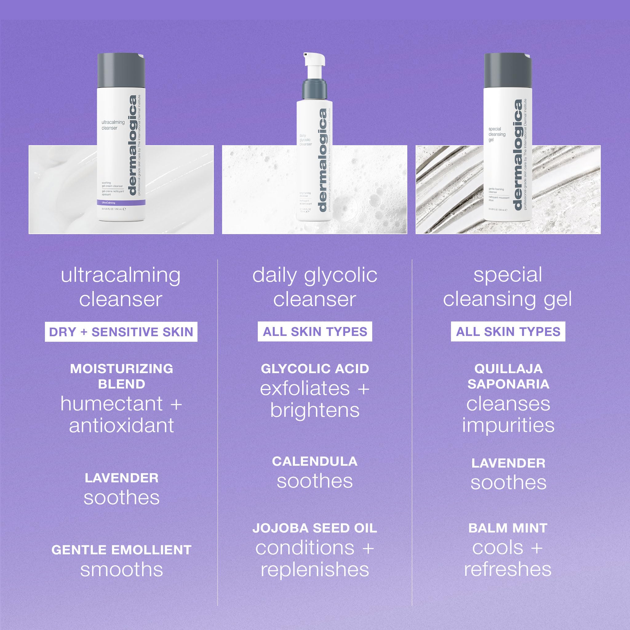 Dermalogica Ultracalming Cleanser application massage demonstrates gentle facial cleansing