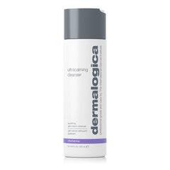 Dermalogica Ultracalming Cleanser bottle pour shows gentle cleansing for sensitive skin during daily routine
