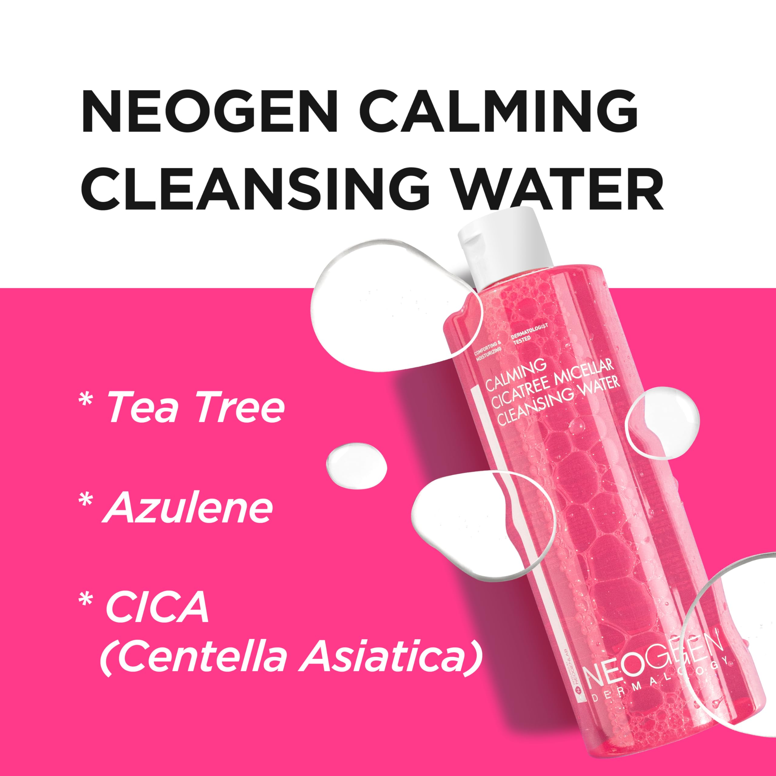 DERMALOGY micellar action on a cotton pad for gentle makeup removal