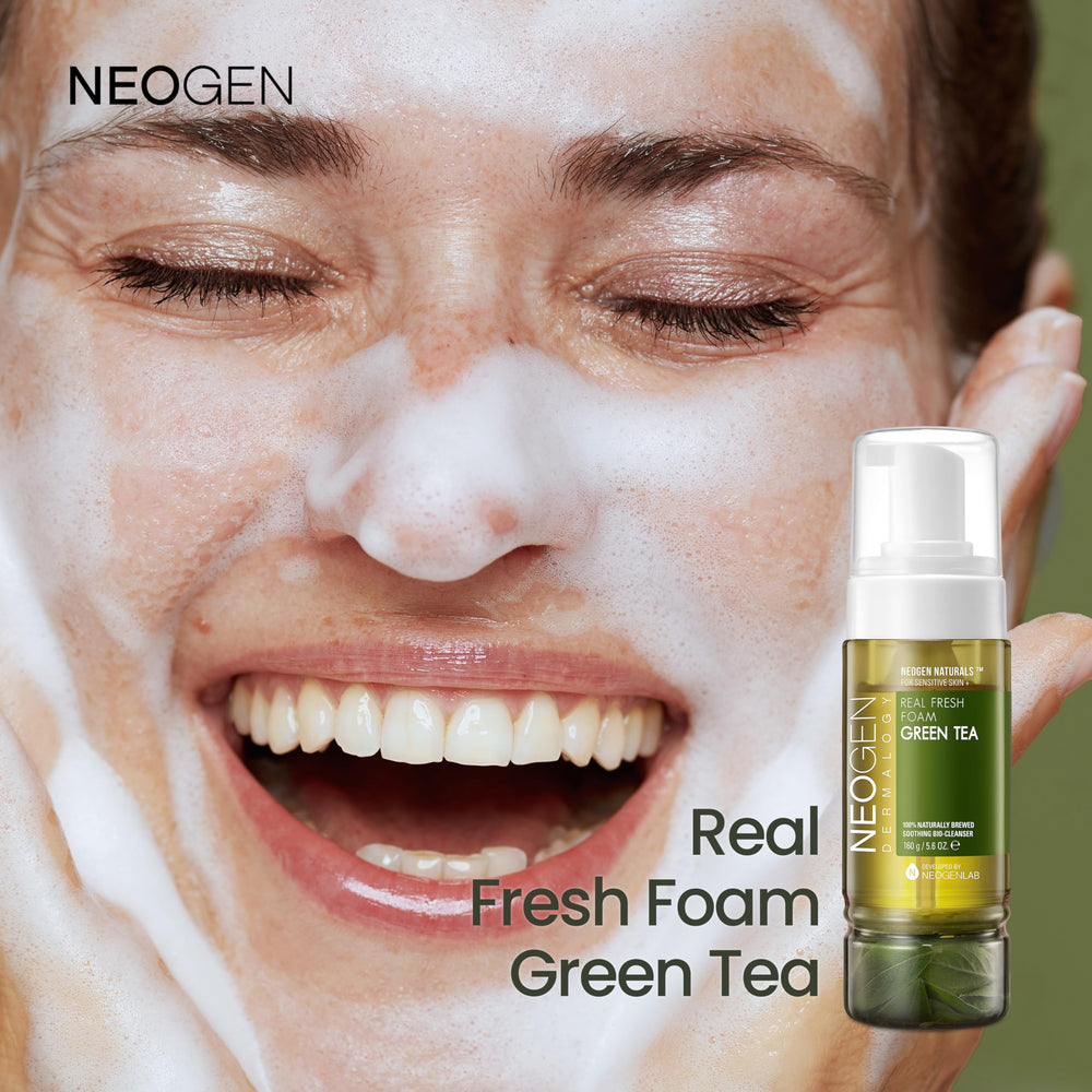 dermalogy neogen green tea packaging box communicates eco-conscious design and real green tea benefits